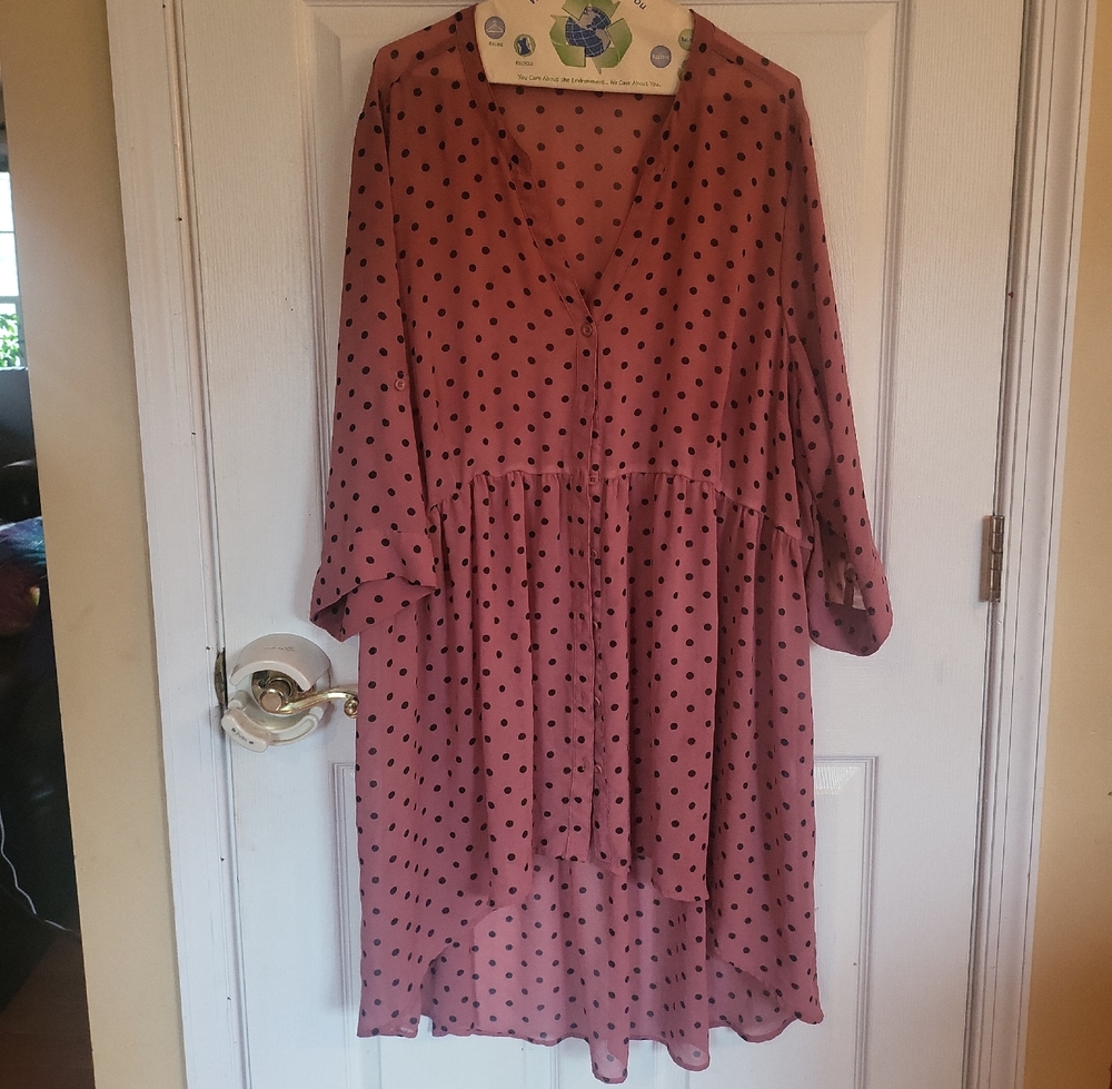 Pink Polka Dot Tunic TORRID Size 4